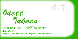 odett takacs business card